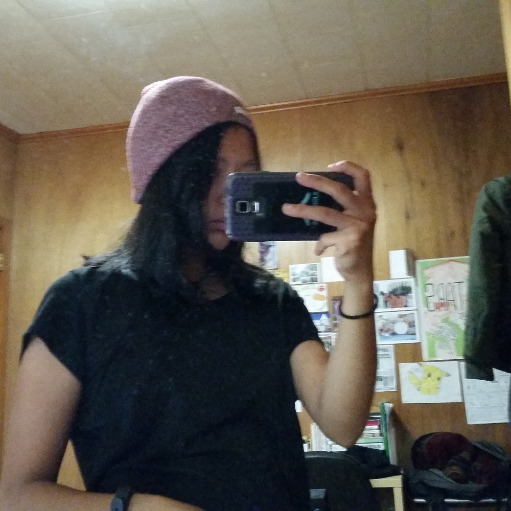 Neff light pink speckled beanie